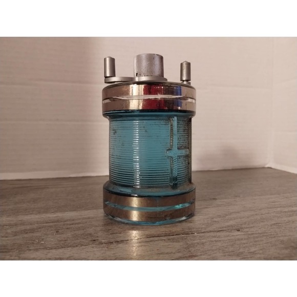 Vintage Glass Fishing Reel Jar Bottle Aqua Velva Cranford NJ JB Williams - Picture 5 of 7